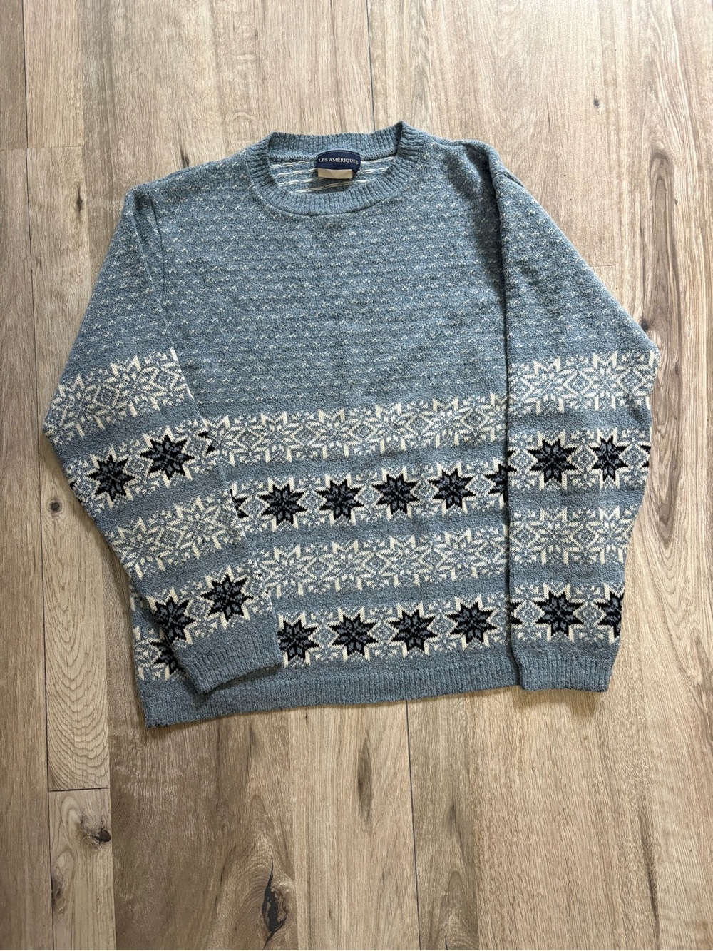 Les Amérique fair isle ski sweater snowflake knit